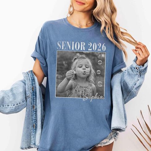 Personalized Senior 2026 Shirt, Custom Photo Graduation Tee, Class of 2026 High School Senior Shirt in Saudi Arabia