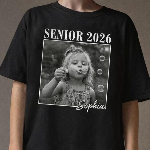 Personalized Senior 2026 Shirt, Custom Photo Graduation Tee, Class of 2026 High School Senior Shirt in Saudi Arabia