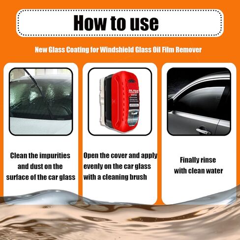 Clear Vision Windshield Cleaner Clearvision Glass Cleaner Clear Vision Glass Cleaner Automotive Oil Film Cleaning Brush Windshield Oil Film Remover Improving Windshield Clarity & Visibility in Saudi Arabia
