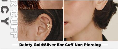 "A pair Star Ear Cuff Earrings for Women, Dainty Sliver Non Piercing Tiny Cartilage Cuff Earring Boho Trendy Northstar Starburst Ear Set Jewelry Gift for Women" in Saudi Arabia