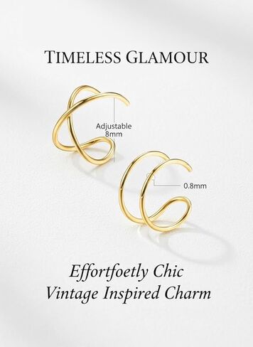 2 PCS Adjustable Non - Piercing Fake Helix Cartilage Ear Cuffs, Stylish in Saudi Arabia