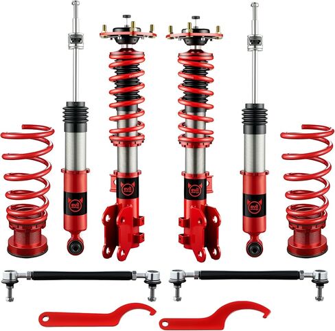 EVIL ENERGY Coilovers Compatible for Hyundai Elantra Sedan (AD) 2017-2020, Height Adjustable Coilovers Lowering Kit with 32-Level Damper Adjustment, Red in Saudi Arabia