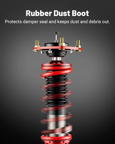 EVIL ENERGY Coilovers Compatible for Hyundai Elantra Sedan (AD) 2017-2020, Height Adjustable Coilovers Lowering Kit with 32-Level Damper Adjustment, Red in Saudi Arabia