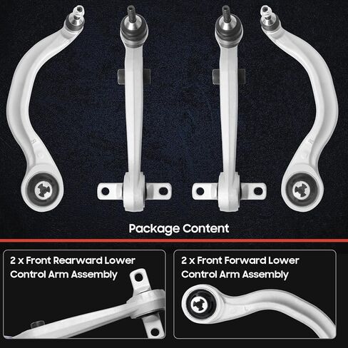 4Pcs Front Forward/Rearward Lower Control Arm Suspension Kit, Compatible with Tesla 3 2017 2018 2019 2020 2021 with Ball Joint, Replace # 104434100D, 104435400A in Saudi Arabia