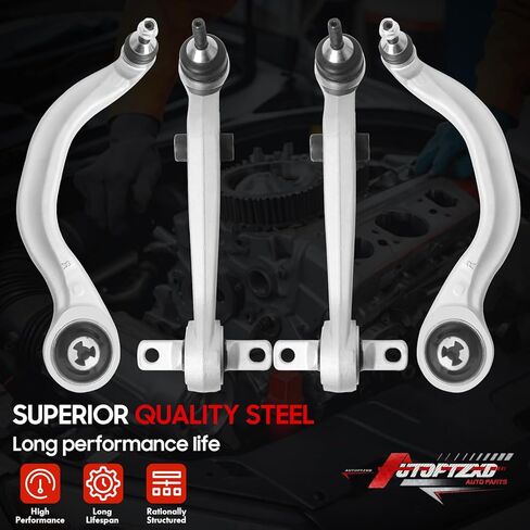 4Pcs Front Forward/Rearward Lower Control Arm Suspension Kit, Compatible with Tesla 3 2017 2018 2019 2020 2021 with Ball Joint, Replace # 104434100D, 104435400A in Saudi Arabia