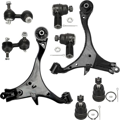 IRONTEK 8pc Front Lower Control Arm Ball Joint Outer Tie Rod End Sway Bar Link for 2001-05 for Honda Civic Coupe, 2001-05 for Acura EL, Front Suspension Kit K640287 K640288 K90332 ES3581 K90454 K90455 in Saudi Arabia