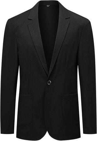 Cloudstyle Men's Casual Linen Blazer Lightweight Breathable Jacket with Notch Lapel in Saudi Arabia