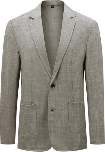 Cloudstyle Men's Casual Linen Blazer Lightweight Breathable Jacket with Notch Lapel in Saudi Arabia
