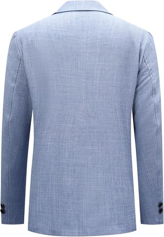 Cloudstyle Men's Casual Linen Blazer Lightweight Breathable Jacket with Notch Lapel in Saudi Arabia