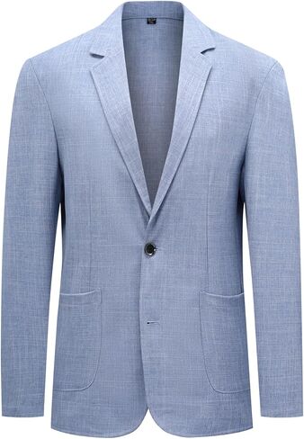 Cloudstyle Men's Casual Linen Blazer Lightweight Breathable Jacket with Notch Lapel in Saudi Arabia