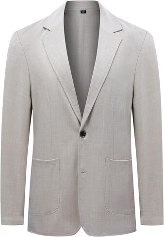 Cloudstyle Men's Casual Linen Blazer Lightweight Breathable Jacket with Notch Lapel in Saudi Arabia