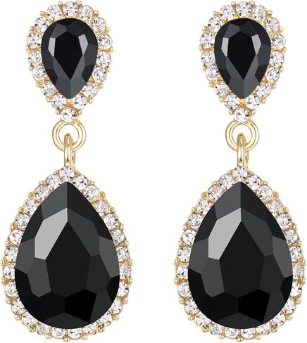 EVER FAITH Women's Austrian Crystal Wedding Tear Drop Dangle Earrings in Kuwait