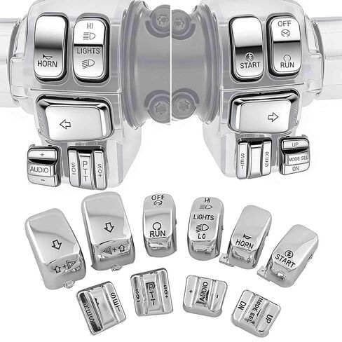 طقم غطاء زر غطاء مفتاح التحكم اليدوي مناسب لـ Harley Touring Electra Glide Road Glide 1996-2013 FLHTCU FLHTK FLTR FLTRU و2009-2013 FLHTCUTG (أسود) in Kuwait