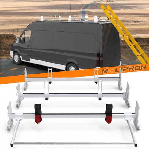 حامل سلم سقف فان عالمي من MELIPRON مناسب لسيارة Chevy Express 1500 2500 3500 Ford Econoline GMC Savana رف تثبيت مزراب المطر in Saudi Arabia