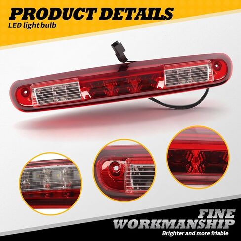 3Rd Third Brake Light Cargo Lamp High Mount Stop Light Compatible with 2007-2013 Silverado Sierra 1500 2500 3500 HD Cargo Lamp High Mount Stop Light 25890530 in Saudi Arabia