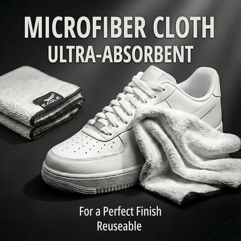 Eagle 6-in-1 Sneaker Cleaning Kit – Foam Shoe Cleaner & Sneaker Protector Spray with Brush, Microfiber Cloth & Deodorizer Balls – Shoe Care Kit for Sneakers & Tennis Shoes- Safe for all Materials in Saudi Arabia