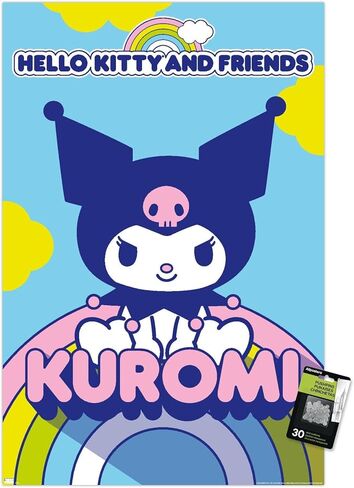 Trends International Hello Kitty and Friends - Kuromi Wall Poster, 22.37" x 34.00", Poster & Push Pin Bundle in Kuwait