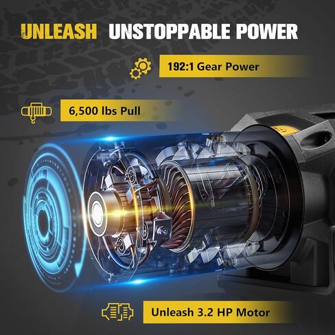 BUNKER INDUST 6000lb Electric Winch 12V Waterproof with Synthetic Rope Hawse Fairlead Kit for Offroad UTV ATV,Recovery Winch with Both Wireless Handheld Remote and Corded Control in Kuwait