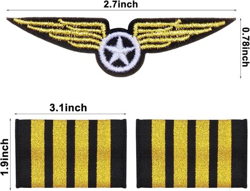 HOVEOX 7 Pieces Airline Pilot Captain Costume Pilot Costume Accessories Hat Sunglasses for Men Halloween Cosplay in Saudi Arabia