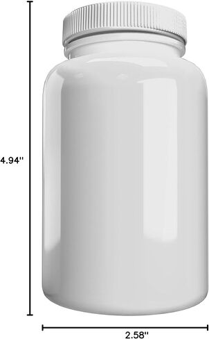 Mountain West Company White Pill Bottle with Lid, Storage, Plastic Container, 300 cc Capacity (6) in Kuwait