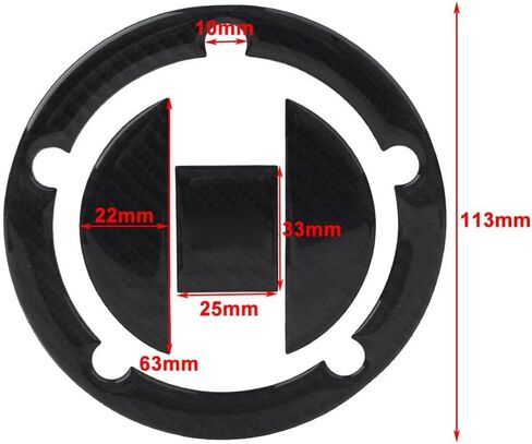 FSFY Real Carbon Fiber Gas Cap Gas Cover Decal Sticker Tank Protector Pad 108mm Diameter Reflective for Suzuki GSXR1300 Hayabusa GSXR1000 GSXR750 GSXR600. in Saudi Arabia