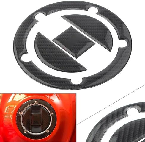 FSFY Real Carbon Fiber Gas Cap Gas Cover Decal Sticker Tank Protector Pad 108mm Diameter Reflective for Suzuki GSXR1300 Hayabusa GSXR1000 GSXR750 GSXR600. in Saudi Arabia