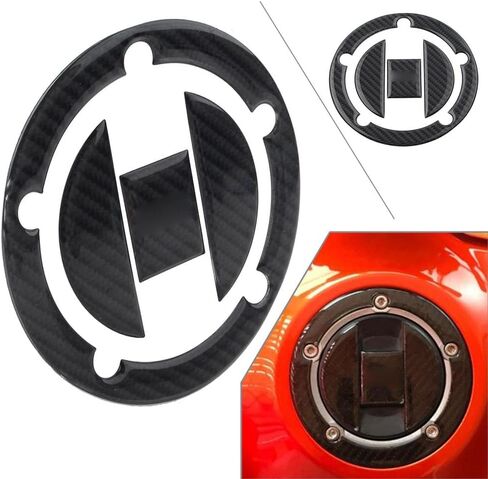 FSFY Real Carbon Fiber Gas Cap Gas Cover Decal Sticker Tank Protector Pad 108mm Diameter Reflective for Suzuki GSXR1300 Hayabusa GSXR1000 GSXR750 GSXR600. in Saudi Arabia