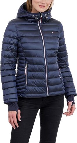 Tommy Hilfiger womens Puffer Jacket, Lightweight Packable Jacket With Hood & Bag in Saudi Arabia