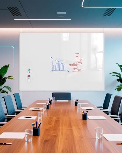 MaxGear 72"x48" Magnetic Whiteboard Sticker for Wall – Self-Adhesive Dry Erase Board with Markers, Magnets, Holder & Eraser – Flexible PET Surface, Easy to Install, for Home Office School in Saudi Arabia