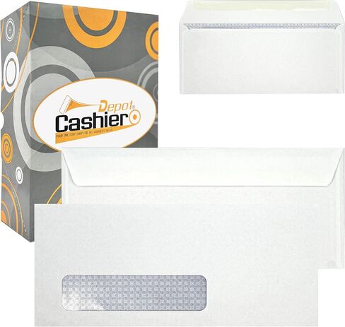 500 Cashier Depot #9 Business Envelopes with Left Window, 3 7/8 x 8 7/8 Inches, Security Tint, Gummed Flap, 24lb White, 500 Count in Saudi Arabia