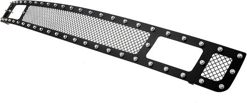 APS Compatible with Chevy Silverado 1500 2007-2013 Tow Hook Showed Lower Bumper Stainless Steel Black Mesh Rivet Studs Front Grill Grille Insert CL5767H in Saudi Arabia