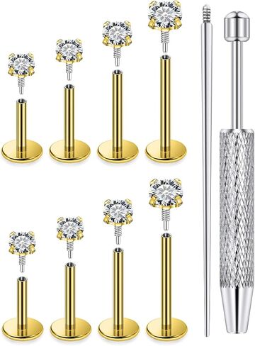 ميدوسا ثقب المجوهرات الفولاذ المقاوم للصدأ مجوهرات لابريت مونرو الشفاه خواتم حجم مختلف الزنمة مسمار محارة الغضروف اللولب القرط مسمار شريط طول 6 مم 7 مم 8 مم 10 مم in Kuwait