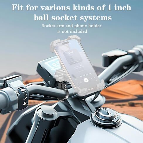 1" Aluminium Ball Mount Adapter, Ball Base Fits to Handlebar Diameter 0.86"-1.26" Rearview Mirror Pole and Bike Handlebar, Compatible with Ram Mounts Ball Sockets in 1 inch (1) in Saudi Arabia