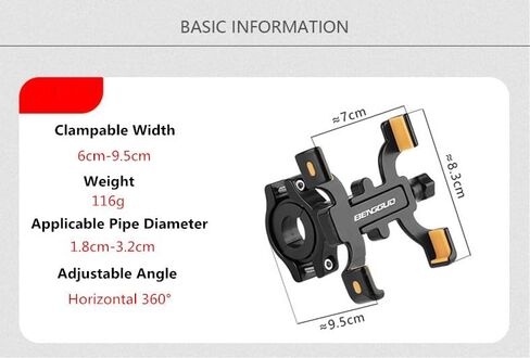 حامل هاتف للدراجة قابل للتعديل بزاوية 360 درجة - حامل هاتف عالمي للدراجات النارية مع مقابض سيليكون مضادة للانزلاق، مناسب بشكل آمن لهواتف iPhone وAndroid - ملحقات الدراجة المتينة in Kuwait