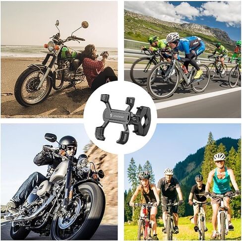 حامل هاتف للدراجة قابل للتعديل بزاوية 360 درجة - حامل هاتف عالمي للدراجات النارية مع مقابض سيليكون مضادة للانزلاق، مناسب بشكل آمن لهواتف iPhone وAndroid - ملحقات الدراجة المتينة in Kuwait