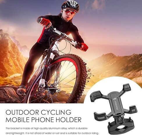 حامل هاتف للدراجة قابل للتعديل بزاوية 360 درجة - حامل هاتف عالمي للدراجات النارية مع مقابض سيليكون مضادة للانزلاق، مناسب بشكل آمن لهواتف iPhone وAndroid - ملحقات الدراجة المتينة in Kuwait