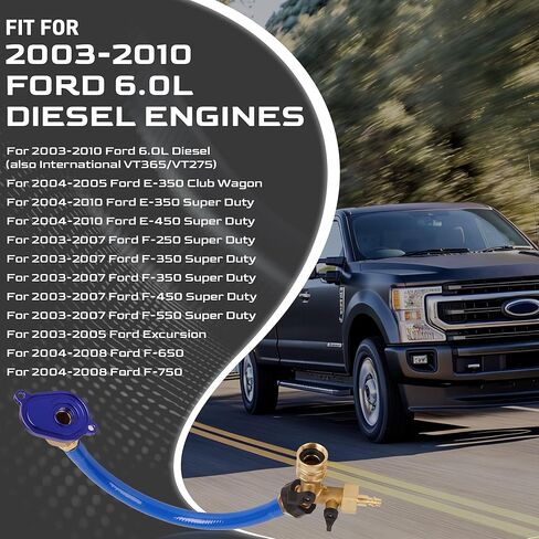 6.0L Oil Cooler Flush Kit With "T" Port and Aluminum Anodize Adapter Compatible with 2003-2010 Ford Replacement for VT365 VT275 in Kuwait