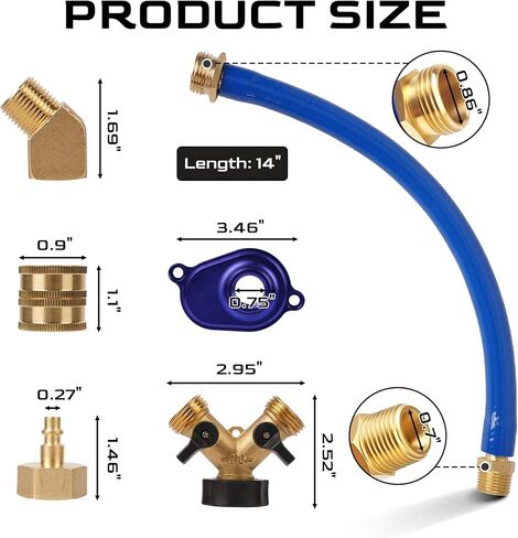 6.0L Oil Cooler Flush Kit With "T" Port and Aluminum Anodize Adapter Compatible with 2003-2010 Ford Replacement for VT365 VT275 in Kuwait