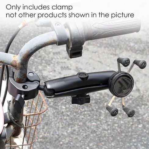 1'' Ball Clamp Mount Base with Tough-Claw for Handlebar Rail 0.8'' to 1.97'' in Diameter, 1'' Ball Adapter for RAM Mounts B Size Double Socket Arm & Bike/Motorcycle/Phone Holder in Saudi Arabia