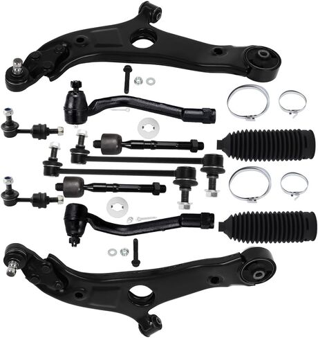 ASAPE 12 Pcs Suspension Kit - Fit 2012-2015 for Kia Optima 2012-2013 for Hyundai Sonata, Include - Front Lower Control Arm w/Ball Joint Front Outer and Inner Tie Rod End Sway Bar End Link Boot in Saudi Arabia