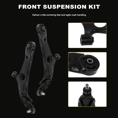 ASAPE 12 Pcs Suspension Kit - Fit 2012-2015 for Kia Optima 2012-2013 for Hyundai Sonata, Include - Front Lower Control Arm w/Ball Joint Front Outer and Inner Tie Rod End Sway Bar End Link Boot in Saudi Arabia