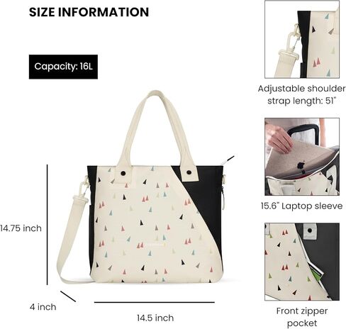 Sherpani Jetsetter, 15" Laptop & Tablet Business Work Tote with Removable Shoulder Strap, 16L Travel Crossbody Bag in Kuwait