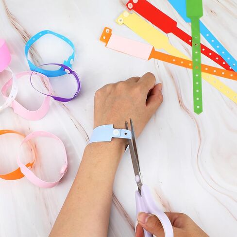 60 Pcs Plastic Event Wristbands 10 Colors Plastic Wristbands Vinyl Colored Bracelet Wristband Extended Wear Arm Band for Nightclubs Bars Park Events Concerts Carnivals Weeding in Saudi Arabia