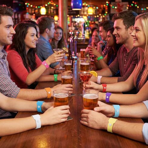 60 Pcs Plastic Event Wristbands 10 Colors Plastic Wristbands Vinyl Colored Bracelet Wristband Extended Wear Arm Band for Nightclubs Bars Park Events Concerts Carnivals Weeding in Saudi Arabia
