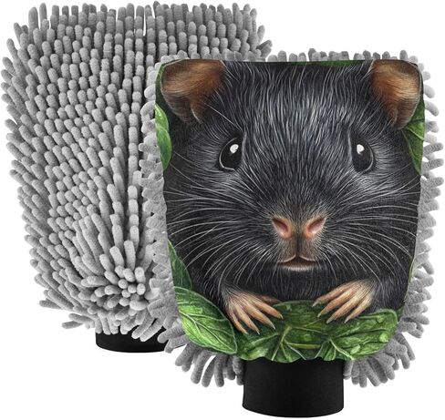 AIXIWAWA Car Wash Mitt Washing Glove Scratch Free Water Absorbent 2 Pack Medium Cute Mouse Print in Saudi Arabia