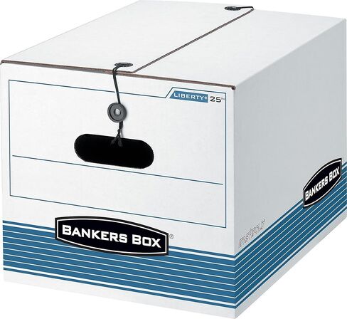 Bankers Box 0002501 STOR/FILE Storage Box, Legal/Letter, Tie Closure, White/Blue, 4/Carton in Saudi Arabia