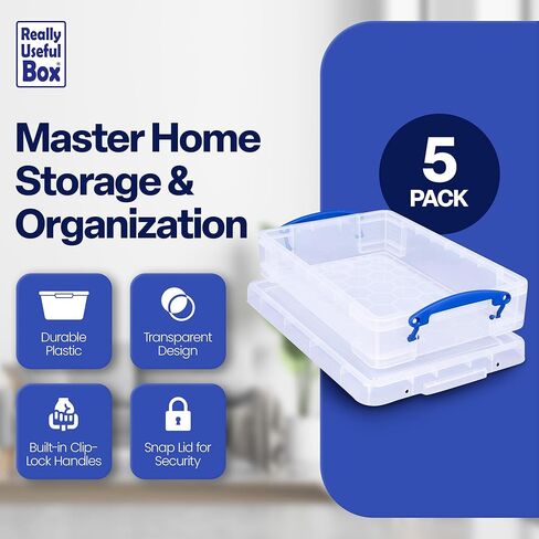 صندوق قابل للتكديس مفيد حقًا، شفاف (5 عبوات) in Kuwait
