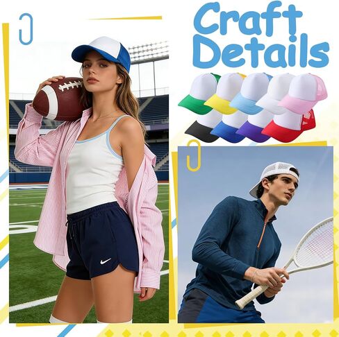 72 Pack Sublimation Trucker Hats, Adjustable Mesh DIY Baseball Caps, Multicolored Heat Transfer Bulk for Men & Women in Saudi Arabia