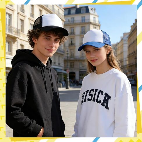 72 Pack Sublimation Trucker Hats, Adjustable Mesh DIY Baseball Caps, Multicolored Heat Transfer Bulk for Men & Women in Saudi Arabia