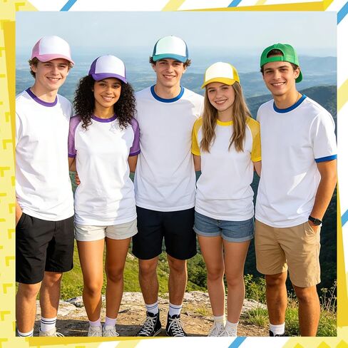 72 Pack Sublimation Trucker Hats, Adjustable Mesh DIY Baseball Caps, Multicolored Heat Transfer Bulk for Men & Women in Saudi Arabia
